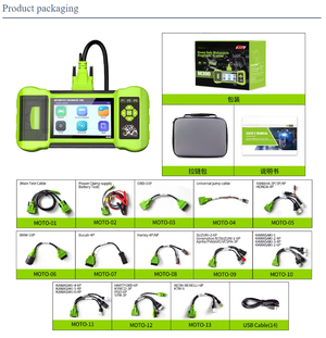 M300 Motorcycle Scanner with Printer - Handheld Diagnostic Tool for BMW, Harley, Ducati, Live Data, Fault Code Reader