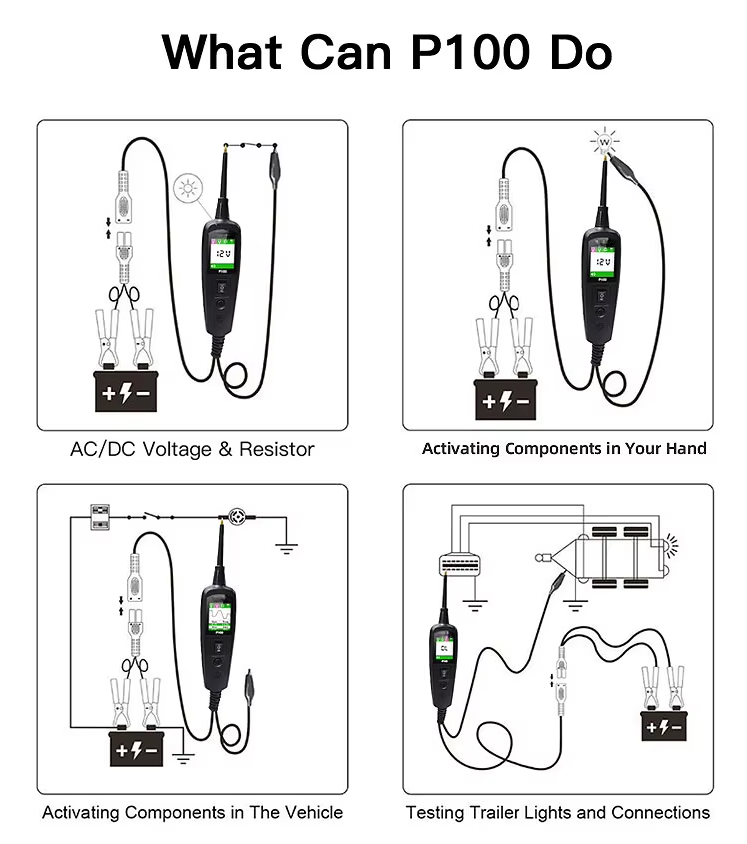 Automotive Circuit Tester - 0-70V Electrical Diagnostic Tool with TFT Display, Short Circuit Detection, 10M Cable for Cars &amp; Trucks