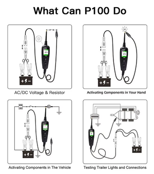 Automotive Circuit Tester - 0-70V Electrical Diagnostic Tool with TFT Display, Short Circuit Detection, 10M Cable for Cars &amp; Trucks