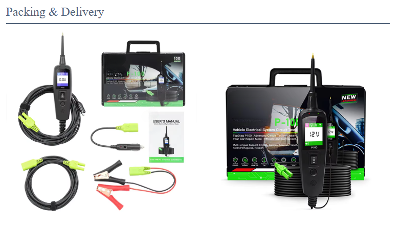 Automotive Circuit Tester - 0-70V Electrical Diagnostic Tool with TFT Display, Short Circuit Detection, 10M Cable for Cars &amp; Trucks