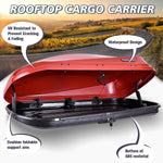 16 Cu. Ft. Red ABS+PC Roof Cargo Box with Dual-Sided Opening, 130 lbs Capacity, Aerodynamic Design for Vehicles with Racks