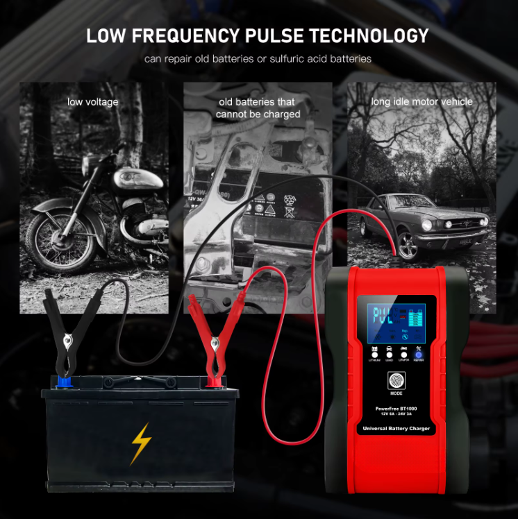 New Product BT1000 Battery Charger Lead Acid Portable Car Battery Charger Multi-function Automatic Battery Charger
