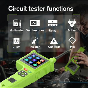 2023 Smart Hook P200 Pro Circuit Tester - 9-48V Intelligent Diagnostic Tool with LCD, Oscilloscope, Injector Testing