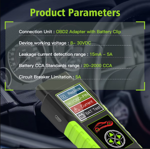 BT400 Car Battery Tester Load Tester with OBD II Voltage Test Battery Replacement Tester Analyzer Charging Test