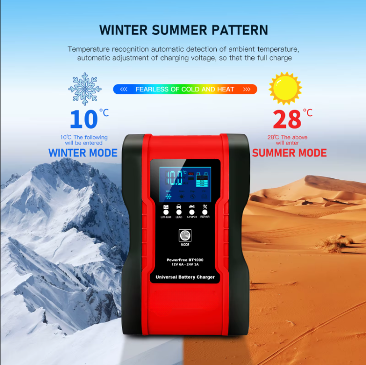 New Product BT1000 Battery Charger Lead Acid Portable Car Battery Charger Multi-function Automatic Battery Charger