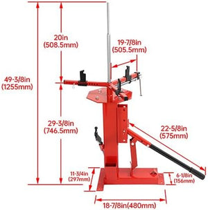 Portable Manual Tire Changer for 4" to 16.5" Tires, Adjustable Steel Bead Breaker for Motorcycles, Go-Karts, ATVs, Trailers, and Light Trucks, Lever-Action, Easy Assembly