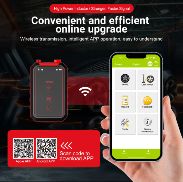 Tire Pressure Monitoring System Reset TPMS Replacement Tool TPMS Scanner with 4pc Sensors