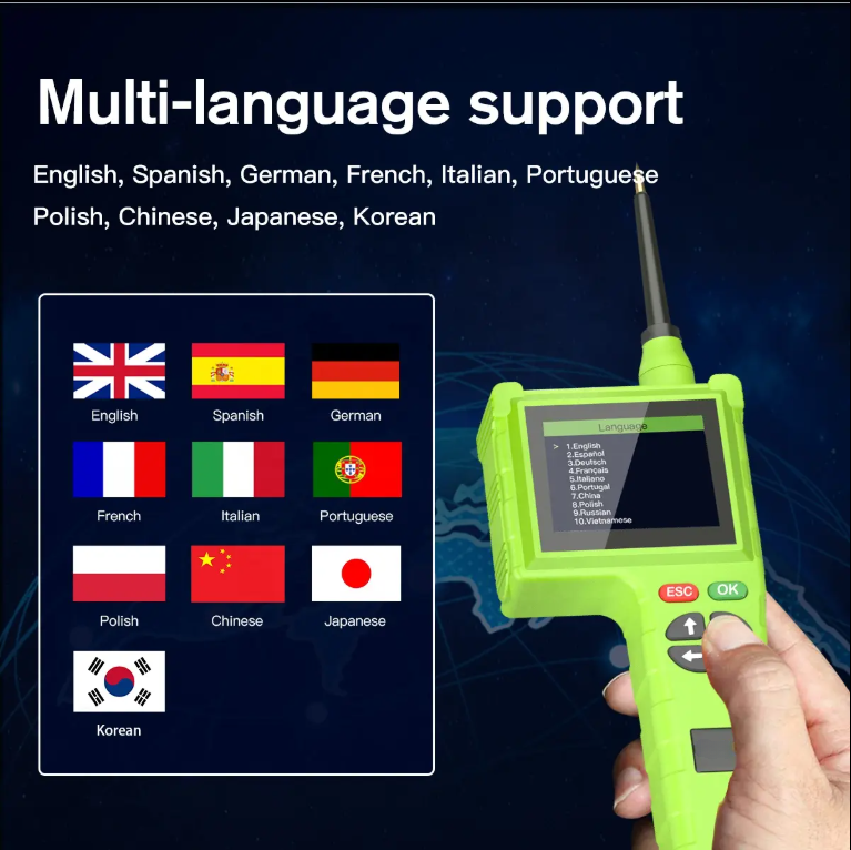 2023 Smart Hook P200 Pro Circuit Tester - 9-48V Intelligent Diagnostic Tool with LCD, Oscilloscope, Injector Testing