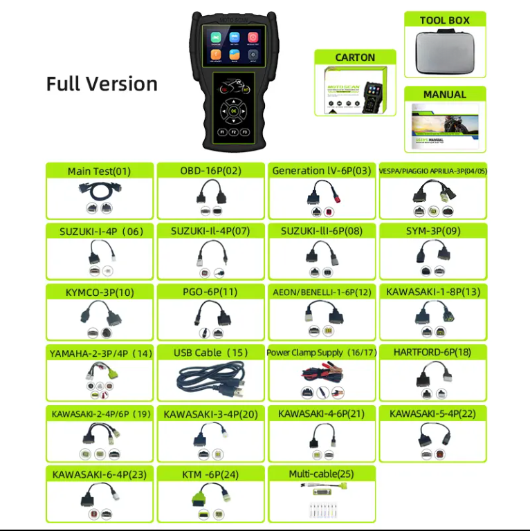 M100 Pro BMW Motorcycle Scanner - OBD2 Diagnostic Tool with Fault Code Reader, ABS Testing, Battery Tester