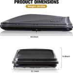 16 Cu. Ft. Gray Waterproof Hard Shell Rooftop Cargo Box with Dual-Sided Access, Tool-Free Install, 130 lbs Capacity for Vehicles with Racks