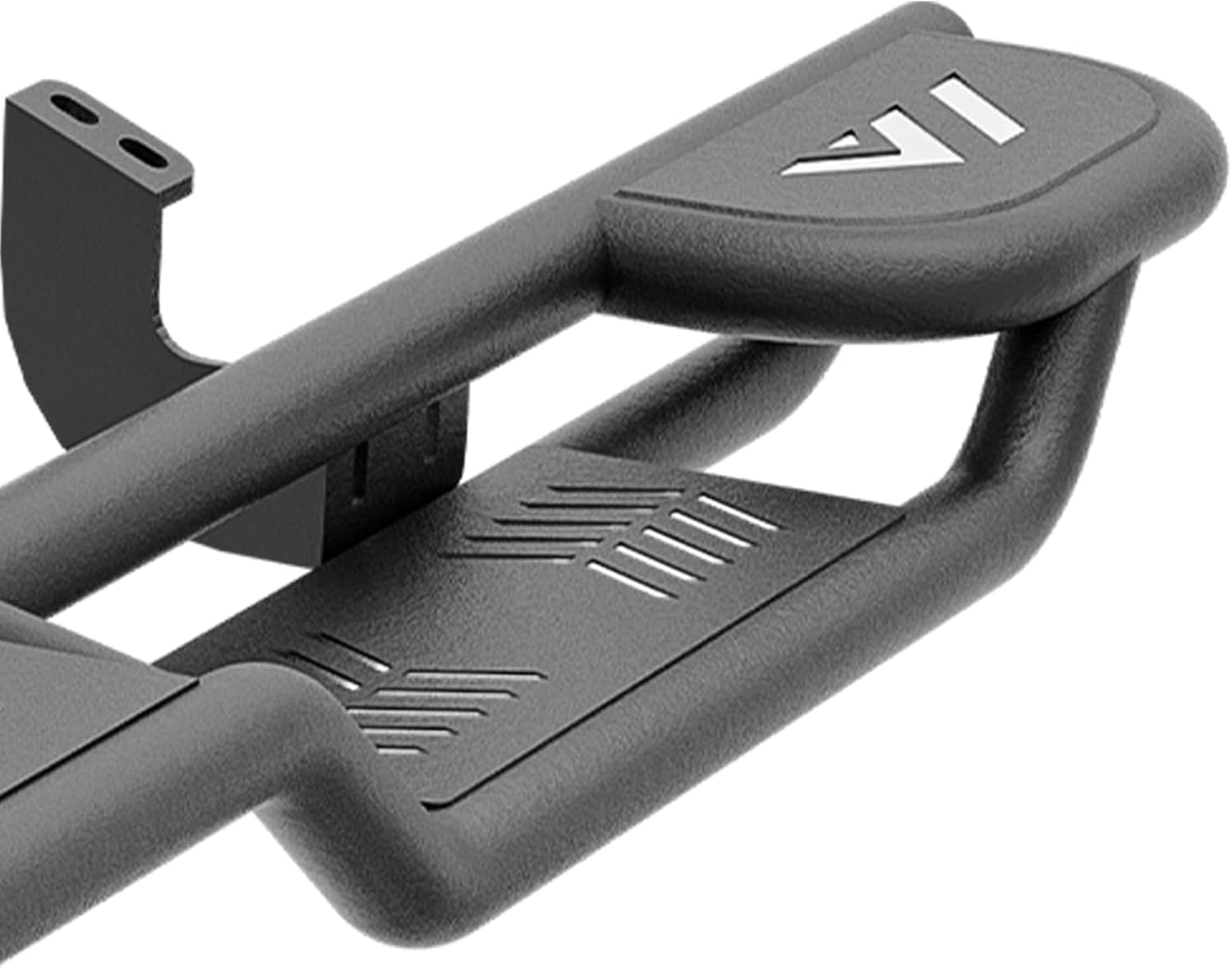 Heavy-Duty Carbon Steel Running Boards with Dual Raised Steps for 2024-2025 Toyota Tacoma Double Cab/Crew Cab, Powder-Coated, Bolt-On Nerf Bars, 550 lbs Capacity