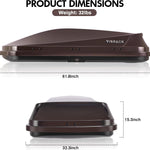 16 Cu. Ft. Brown Waterproof Hard Shell Rooftop Cargo Box with Dual-Sided Access, Security Lock, Tool-Free Install, 130 lbs Capacity for Vehicles with Racks