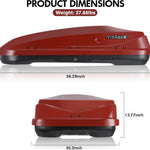 14 Cu. Ft. Red Waterproof Hard Shell Rooftop Cargo Box with Dual-Sided Access, Security Lock, Tool-Free Install, 130 lbs Capacity for Vehicles with Racks