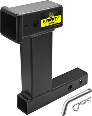 10" Drop/Rise Trailer Hitch Extender, 8"/10" Adjustable Length, 2" Shank, 7500lbs Capacity, Matte Black