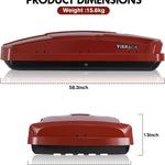15.5 Cu. Ft. Red Waterproof Hard Shell Rooftop Cargo Box with Dual-Sided Access, Security Lock, Tool-Free Install, 130 lbs Capacity for Vehicles with Racks