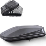 16 Cu. Ft. Gray Waterproof Hard Shell Rooftop Cargo Box with Dual-Sided Access, Tool-Free Install, 130 lbs Capacity for Vehicles with Racks