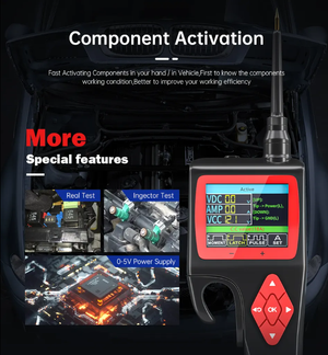 P-Series Automotive Diagnostic Tool - Multifunctional Circuit Tester with Oscilloscope, 0-5V Power, Relay &amp; Injector Testing