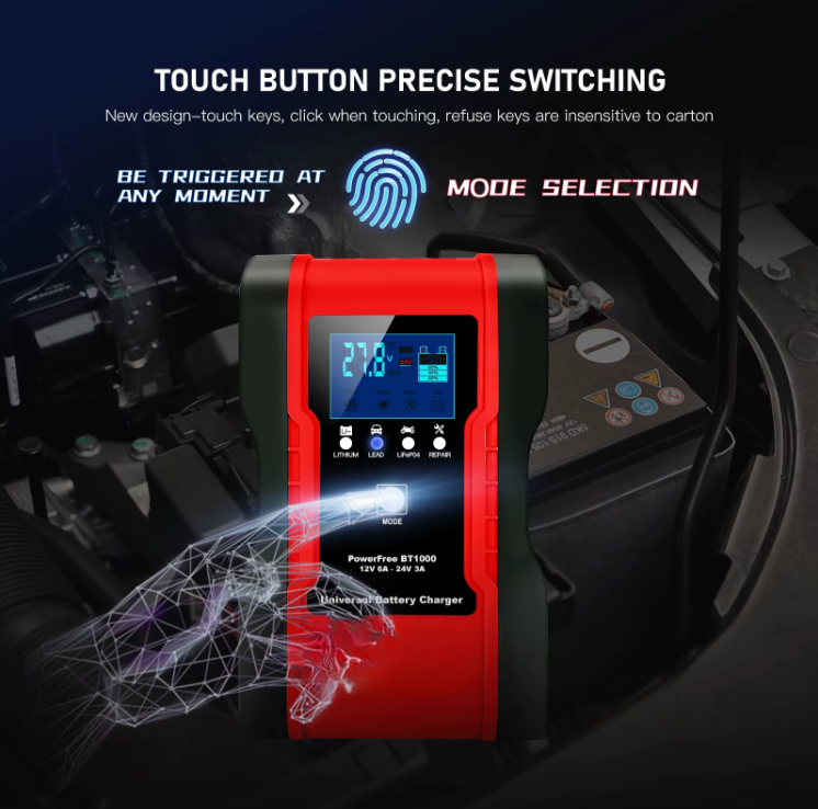 New Product BT1000 Battery Charger Lead Acid Portable Car Battery Charger Multi-function Automatic Battery Charger