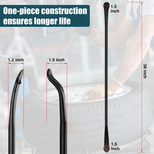 2-Pack 34645 Tire Mount and Demount Iron, 38in x 4/5in Black 40Cr Steel Tire Changing Tool for Auto and Truck Tubeless Tires