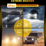9005/HB3 + 9006/HB4 LED Fog & Off-Road Lights Combo, 60,000LM 800% Brighter 6500K Cool White, 1:1 Halogen Fit, Plug & Play with Cooling Fan, Pack of 4