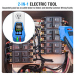 INSTRODOTS CBF01 Digital Circuit Breaker Finder with GFCI Outlet Tester, 90-120V AC, Buzzer Alarm, Color Display, and Accessories (Blue)
