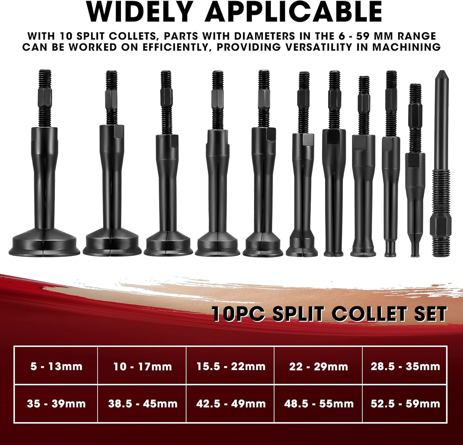 16-Piece Blind Hole Bearing & Seal Puller Kit with Slide Hammer and Collets for 1/4" to 2-1/3" Inner Diameters