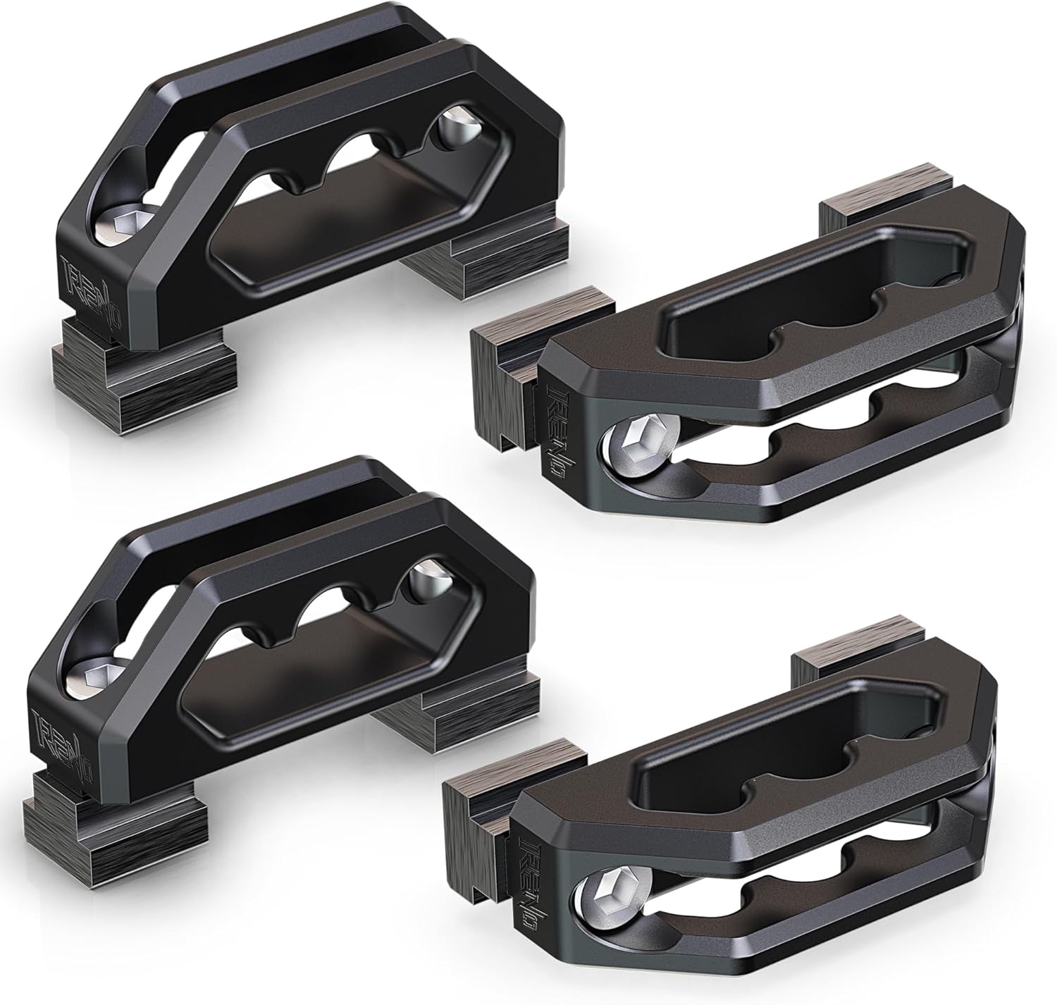 Aluminum Bed Rail Cleats (4-Pack, Black) – Tie Down Anchors for Tacoma, Tundra, Gladiator, Ram 1500 – Replaces PT278-35160, PT785-35050-S1