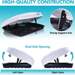 15.5 Cu. Ft. White Waterproof Hard Shell Rooftop Cargo Box with Dual-Sided Access, Security Lock, Tool-Free Install, 130 lbs Capacity for Vehicles with Racks