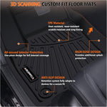 All-Weather TPE Floor Mats for 2014-2018 Chevy Silverado/GMC Sierra 1500, 2015-2019 2500 HD/3500 HD Crew Cab, Anti-Slip Full Set Liners