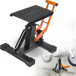 Adjustable 1000LBS Dirt Bike & Powersport Hydraulic Lift Stand, Heavy Duty Motorcycle Center Jack with Anti-Slip Rubber Pad, Orange