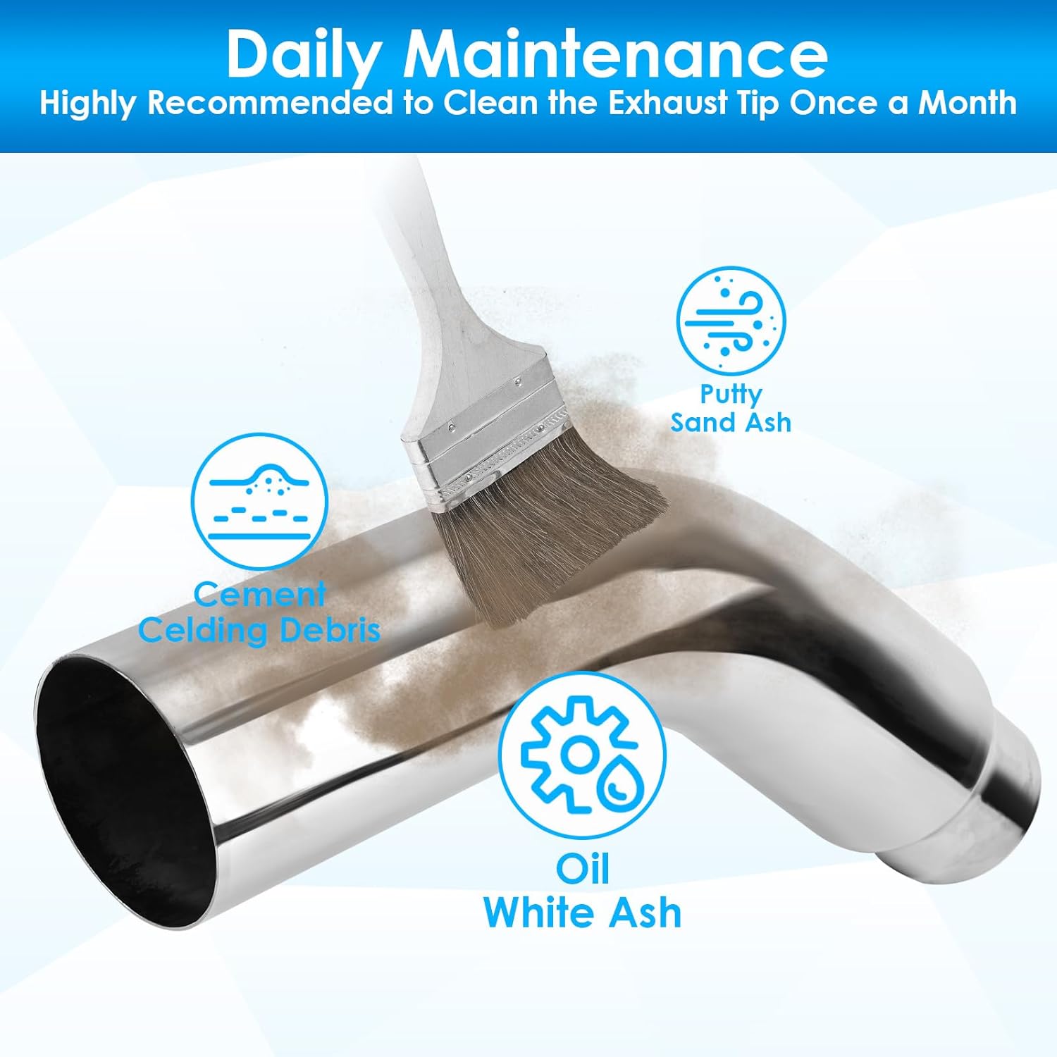 4" Inlet to 6" Outlet 23" Long Chrome Diesel Exhaust Pipe Tip Elbow, 45-Degree, Rust-Resistant, Easy Install for Cars, Pickups, Trucks