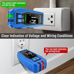 INSTRODOTS CBF01 Digital Circuit Breaker Finder with GFCI Outlet Tester, 90-120V AC, Buzzer Alarm, Color Display, and Accessories (Blue)
