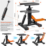 Adjustable 1000LBS Dirt Bike & Powersport Hydraulic Lift Stand, Heavy Duty Motorcycle Center Jack with Anti-Slip Rubber Pad, Orange