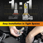 9005/HB3 + 9006/HB4 LED Fog & Off-Road Lights Combo, 60,000LM 800% Brighter 6500K Cool White, 1:1 Halogen Fit, Plug & Play with Cooling Fan, Pack of 4