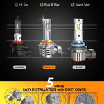 9005 9006 LED Fog Light Bulbs, 32,000LM 6500K Cool White, HB3 HB4 Plug-and-Play Combo, 400% Brighter, IP68 Waterproof, 60,000-Hour Lifespan, Pack of 4