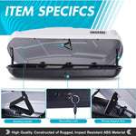 15.5 Cu. Ft. White Waterproof Hard Shell Rooftop Cargo Box with Dual-Sided Access, Security Lock, Tool-Free Install, 130 lbs Capacity for Vehicles with Racks