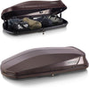 16 Cu. Ft. Brown Waterproof Hard Shell Rooftop Cargo Box with Dual-Sided Access, Security Lock, Tool-Free Install, 130 lbs Capacity for Vehicles with Racks