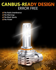 9005 9006 LED Fog Light Bulbs, 32,000LM 6500K Cool White, HB3 HB4 Plug-and-Play Combo, 400% Brighter, IP68 Waterproof, 60,000-Hour Lifespan, Pack of 4