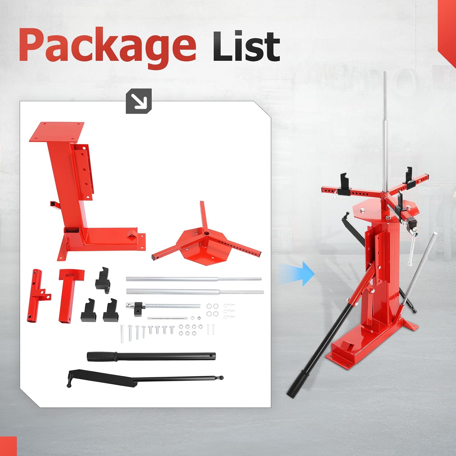Portable Manual Tire Changer for 4" to 16.5" Tires, Adjustable Steel Bead Breaker for Motorcycles, Go-Karts, ATVs, Trailers, and Light Trucks, Lever-Action, Easy Assembly