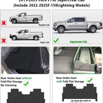 All-Weather TPE Floor Mats for 2015-2025 Ford F-150 SuperCrew Cab (Incl. 22-24 Lightning), Anti-Slip Full Set Liners