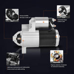 56044736AB New Starter Motor for Dodge Durango 2011-2020, Ram 1500/2500/3500 2009-2020, Jeep Commander 2006-2010, Grand Cherokee 2005-2020, V8 5.7L, 1.7KW 12V 10-Teeth CW, Replaces 17938N, 17948N