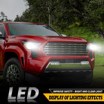 LED Passenger-Side Headlight Assembly for 2024-2025 Toyota Tacoma TRD Sport/Off-Road/Pro, Trailhunter, SR, SR5, Limited, Black Housing, Dustproof, Direct Replacement (81110-AK010)(Right)