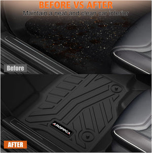 All-Weather TPE Floor Mats for 2015-2025 Ford F-150 SuperCrew Cab (Incl. 22-24 Lightning), Anti-Slip Full Set Liners