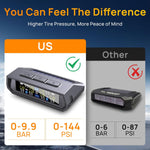 6-Sensor TPMS Tire Pressure Monitoring System with Solar & USB Charging, HD LCD Display, Real-Time 6-Mode Alarms, IP67 Waterproof, Universal Fit for Cars, SUVs, Trucks, and RVs