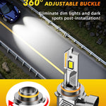 9005/HB3 + 9006/HB4 LED Fog & Off-Road Lights Combo, 60,000LM 800% Brighter 6500K Cool White, 1:1 Halogen Fit, Plug & Play with Cooling Fan, Pack of 4