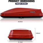 16 Cu. Ft. Red ABS+PC Roof Cargo Box with Dual-Sided Opening, 130 lbs Capacity, Aerodynamic Design for Vehicles with Racks