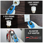 INSTRODOTS CBF01 Digital Circuit Breaker Finder with GFCI Outlet Tester, 90-120V AC, Buzzer Alarm, Color Display, and Accessories (Blue)