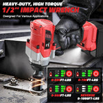 Cordless 1/2" Impact Wrench for Milwaukee 18V Battery, 1000 Ft-lbs High Torque, Brushless, LED Light, Ergonomic Design (Bare Tool)