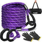 Heavy-Duty Synthetic Fiber Kinetic Recovery Rope Kit with Reflective Tape and Protective Sleeves for ATV, SUV, UTV, and Truck