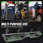 Heavy-Duty Carbon Steel Running Boards with Dual Raised Steps for 2024-2025 Toyota Tacoma Double Cab/Crew Cab, Powder-Coated, Bolt-On Nerf Bars, 550 lbs Capacity